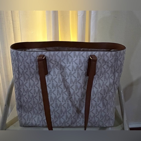 Michael Kors Tan and Cream Logo Tote